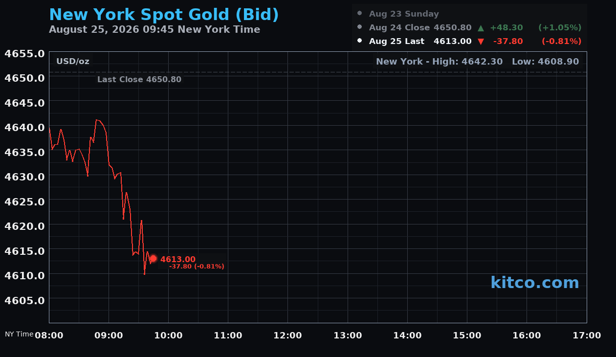 Live New York gold Chart